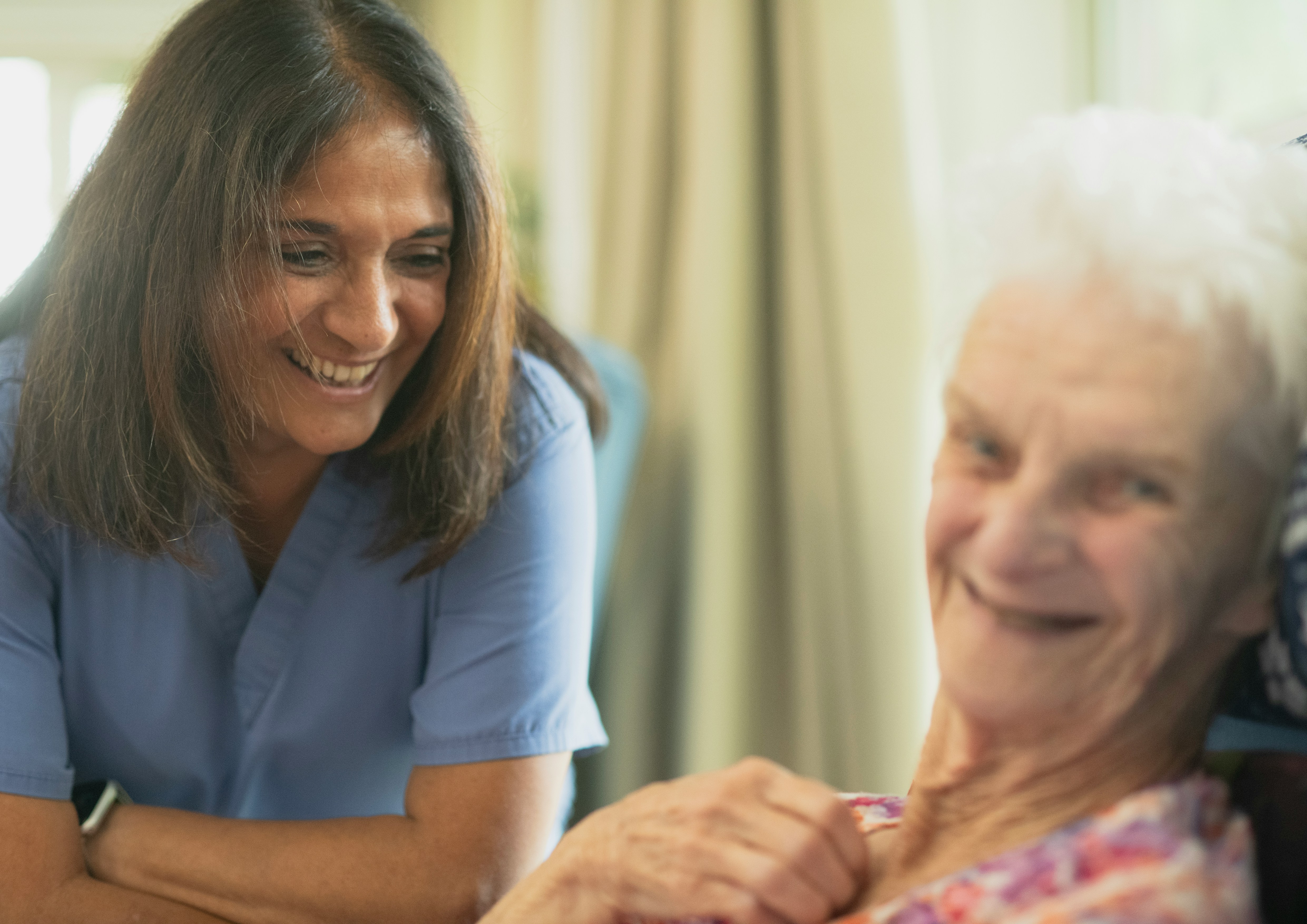 Caregiver helping a senior at home